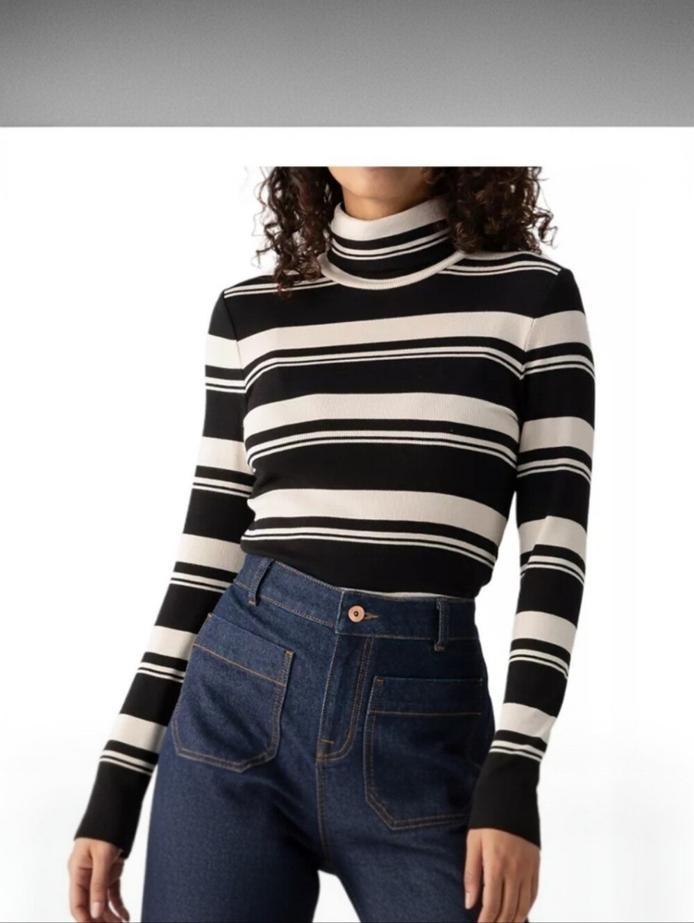 Sanctuary Essential Stripe Turtleneck Top NWT Women's Extra Small